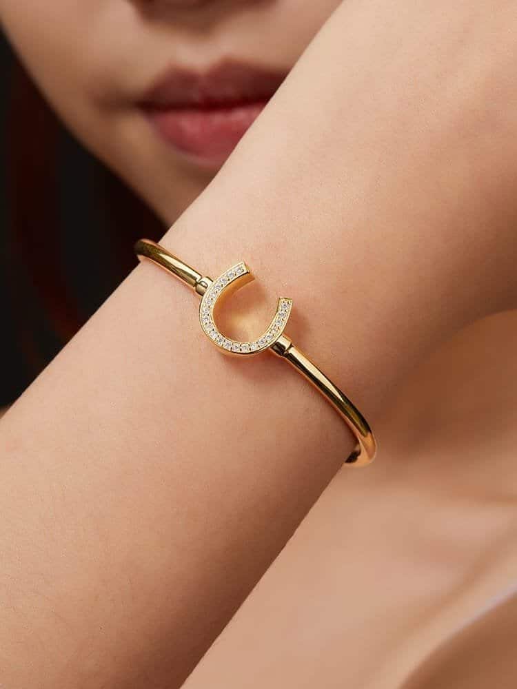 925 Sterling Silver Thin Cuff Bracelet with White CZ