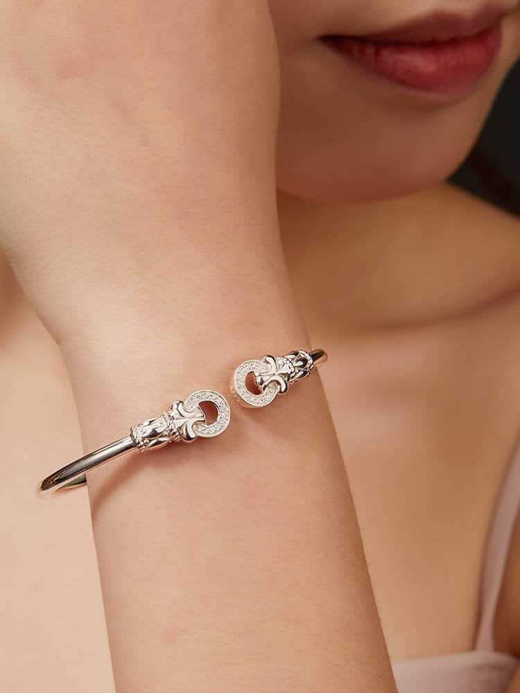 Minimal White CZ Cuff in 925 Sterling Silver