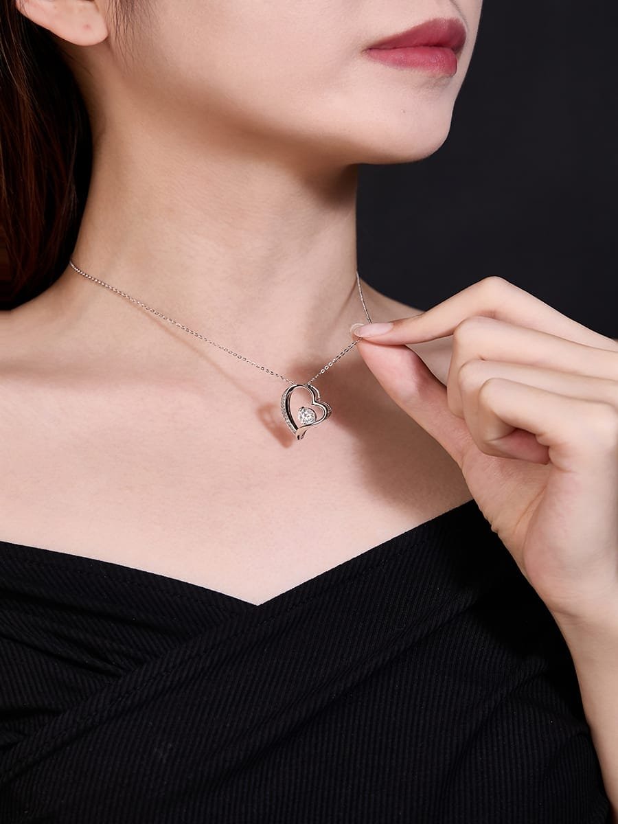 925 sterling silver cubic zirconia white minimalist bag pendant