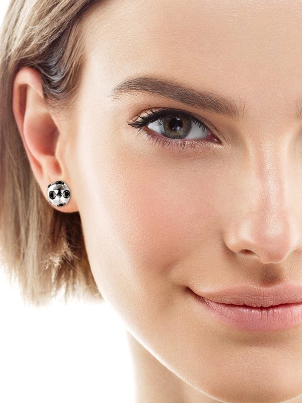 925 Sterling Silver White CZ Simple Stud Earrings